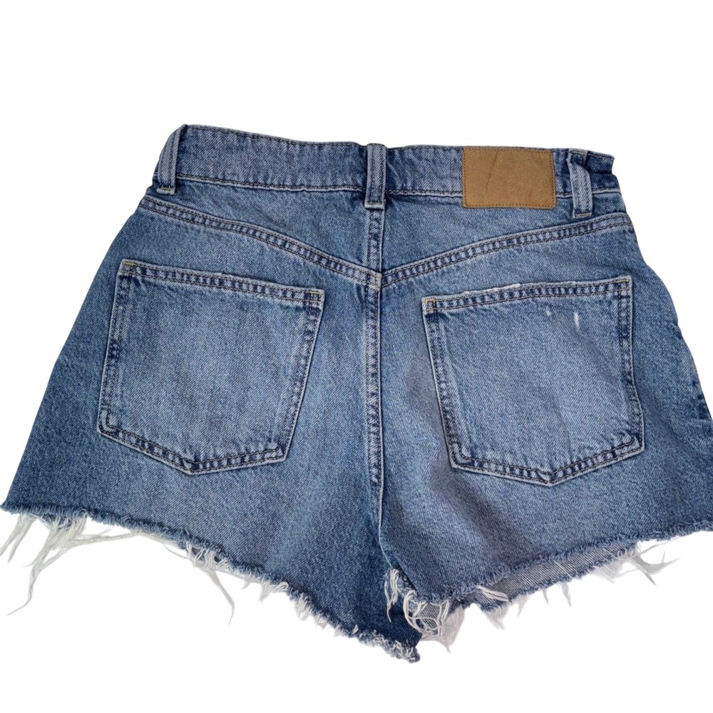 Cotton‎ On Womens Original Cut Off Denim Shorts Size 28 Distressed Blue - Picture 2 of 3